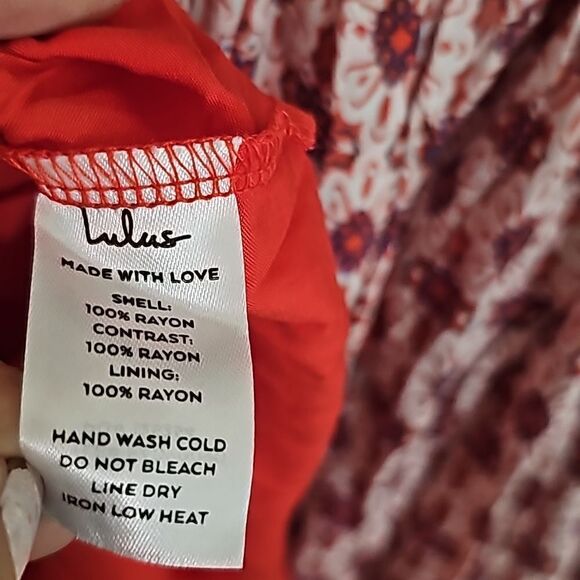 Lulus La Vie en Roses Navy Blue and Red Floral Print Dress Size Small, NWT - Picture 8 of 9